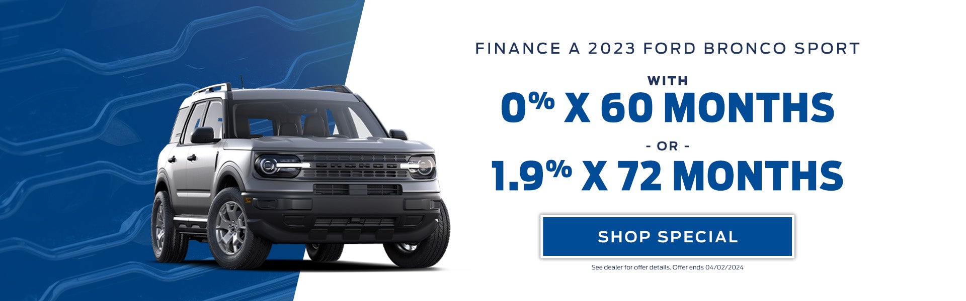finance a 2023 ford bronco sport with 0% for 60 months 
