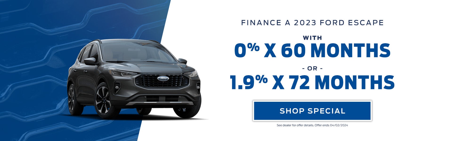 finance a 2023 Ford Escape with 0% for 60 months 